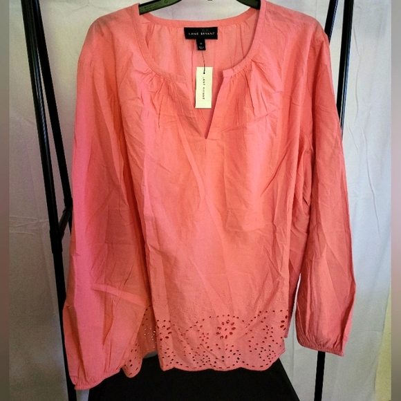Lane Bryant Tops Nwt Lane Bryant Peach Cotton Blouse Plus Womans 2